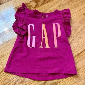 Fuchsia Gap Flutter Sleeve T Shirt size2T